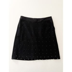 Emporio Armani Studded Mini‎ Skirt in Black Size IT 42/US 6
